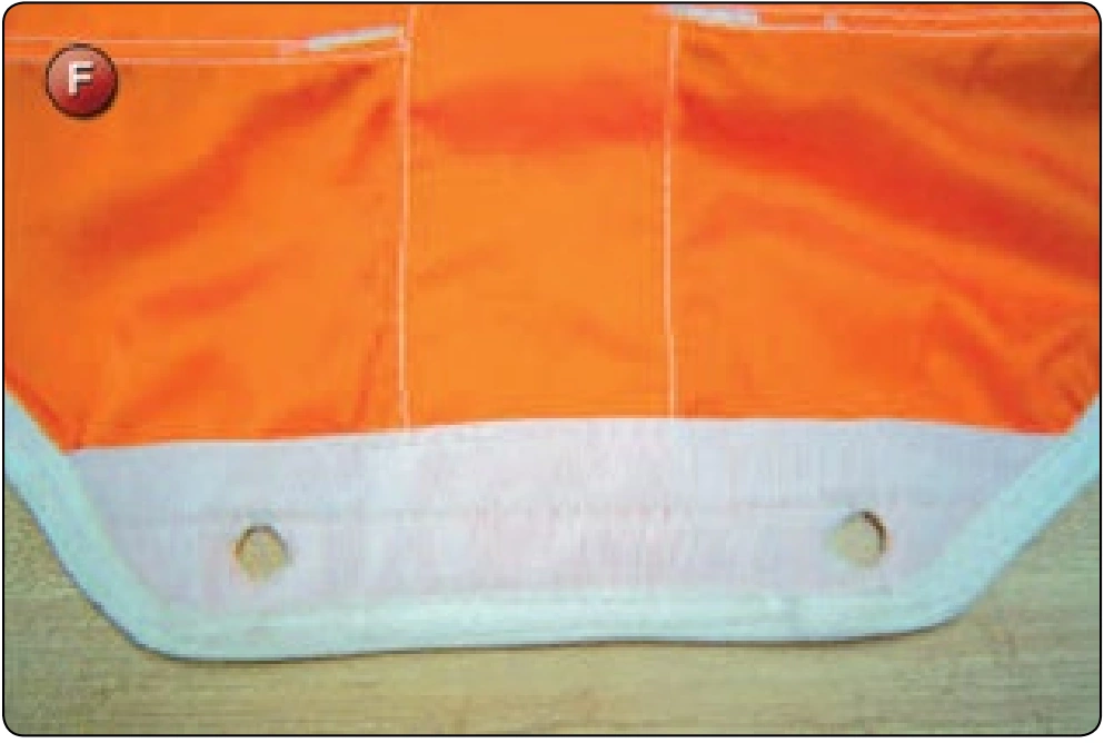 Reserve Free Bag Repair—Grommet Pullout, procedure photograph 6 (source page 7-68).