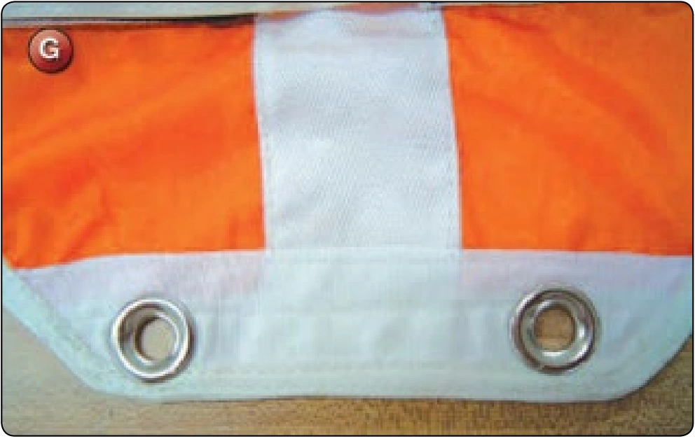 Reserve Free Bag Repair—Grommet Pullout, procedure photograph 7 (source page 7-68).