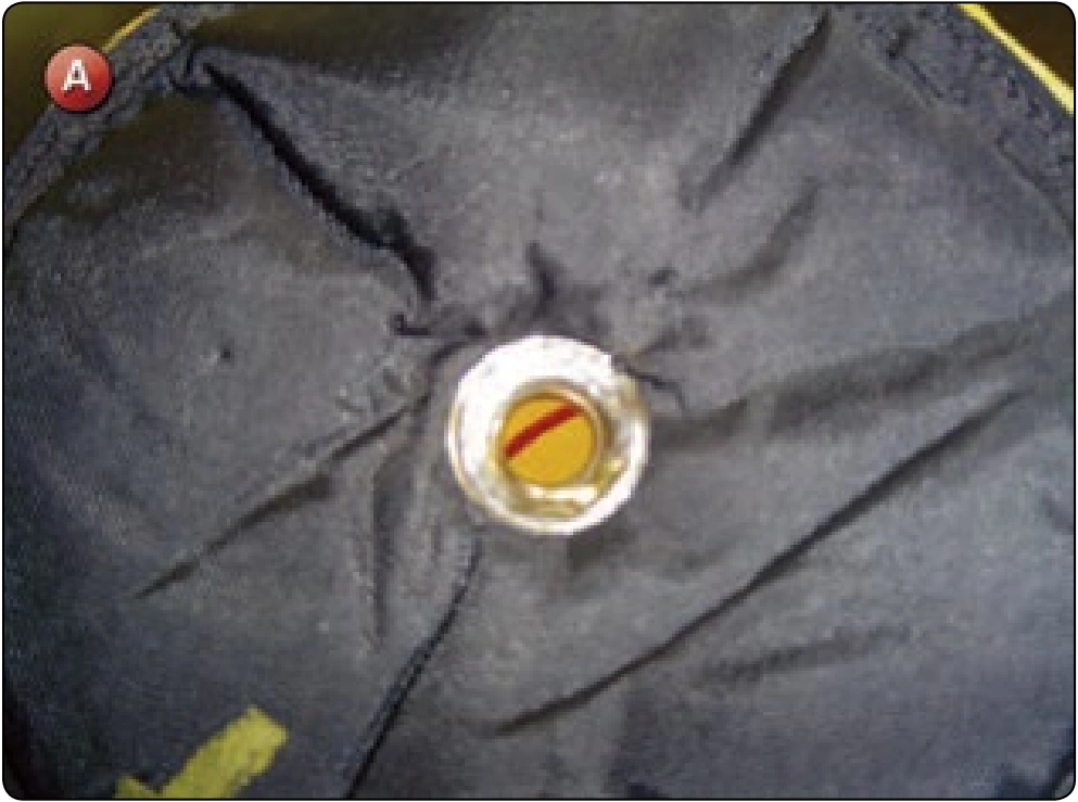 Reserve Pilot Chute Repair—Mesh, Tackings, and Bad Grommet, procedure photograph 1 (source page 7-66).