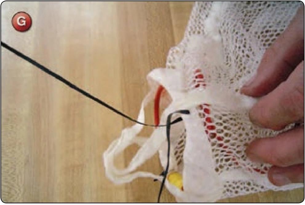 Reserve Pilot Chute Repair—Mesh, Tackings, and Bad Grommet, procedure photograph 7 (source page 7-67).