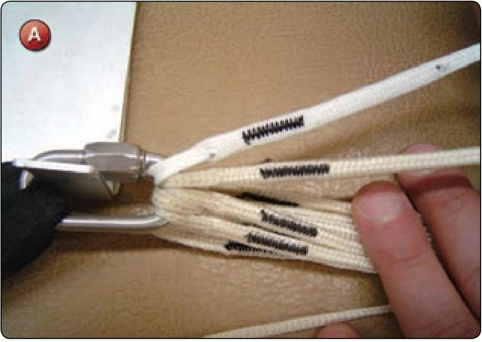 Round Canopy—Non-continuous Line Replacement, procedure photograph 1 (source page 7-30).
