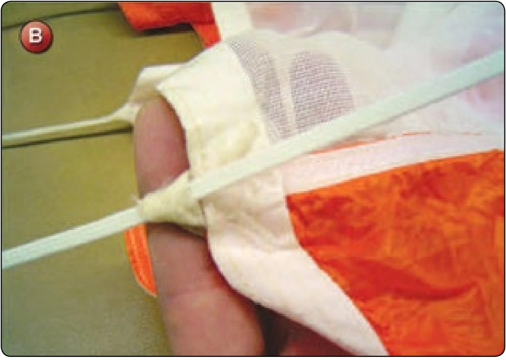 Round Canopy—Non-continuous Line Replacement, procedure photograph 2 (source page 7-30).