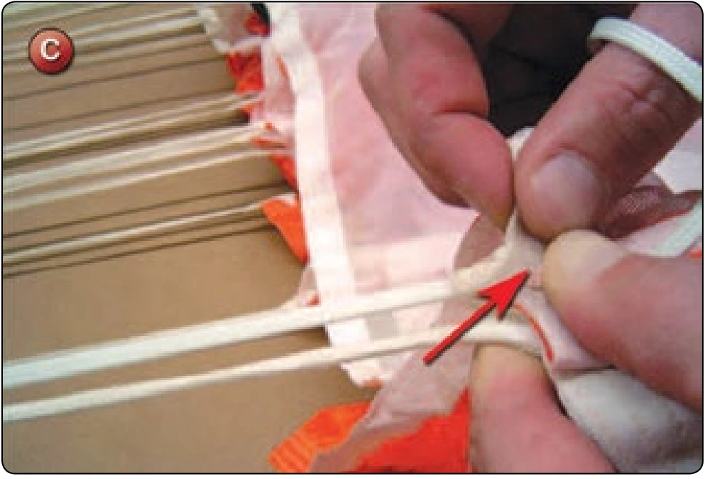 Round Canopy—Non-continuous Line Replacement, procedure photograph 3 (source page 7-30).