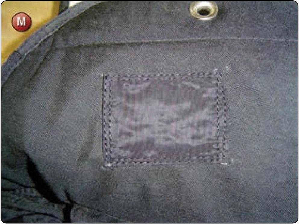 Single-Side Fabric Patches, procedure photograph 1 (source page 7-42).