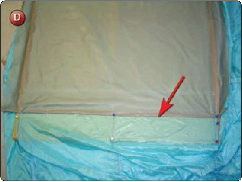 Square Canopy—Partial Panel Replacement, procedure photograph 4 (source page 7-23).
