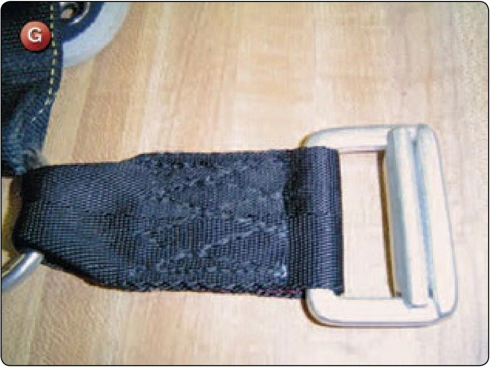 Standard Harness Main Lift Web Replacement, procedure photograph 6 (source page 7-58).