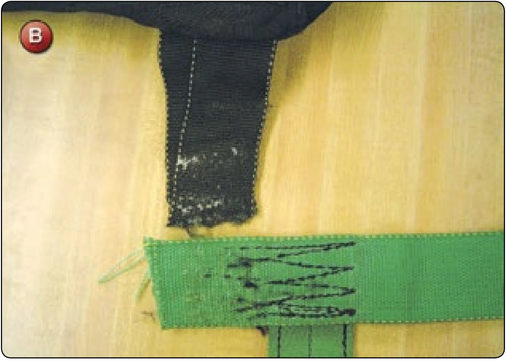 Standard Harness Main Lift Web Replacement, procedure photograph 10 (source page 7-59).