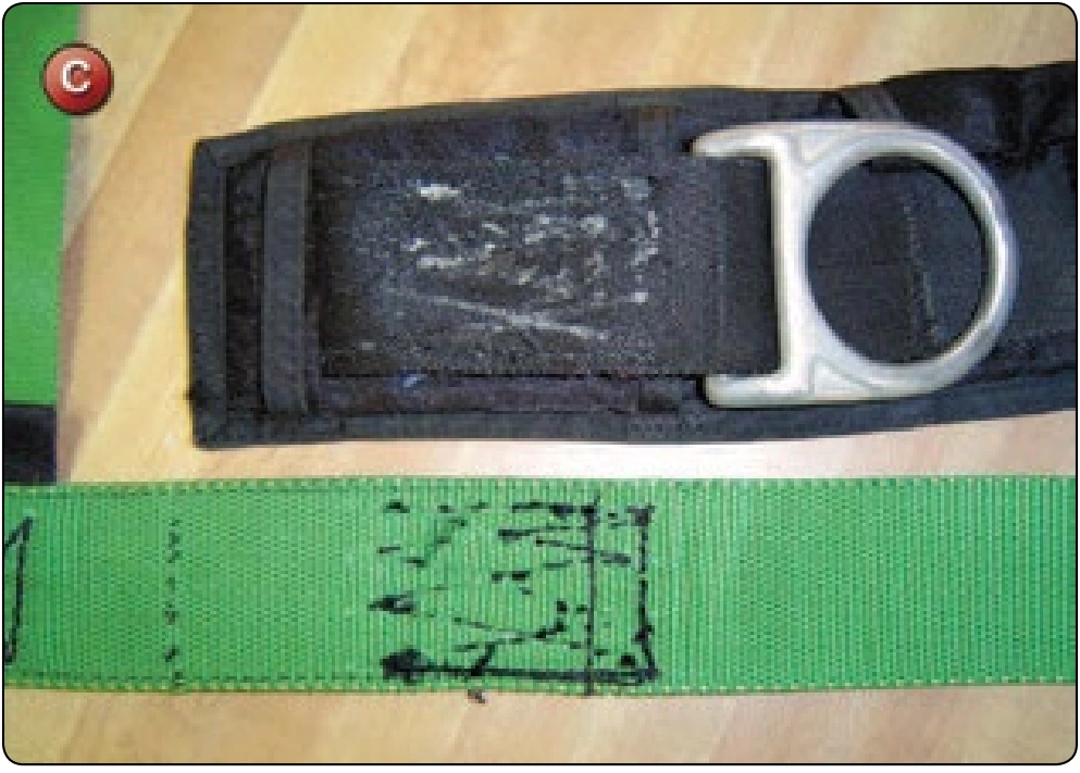 Standard Harness Main Lift Web Replacement, procedure photograph 11 (source page 7-59).