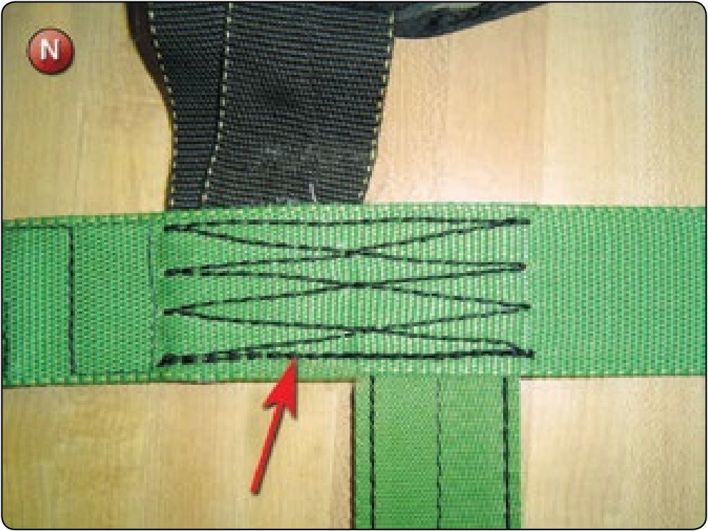 Standard Harness Main Lift Web Replacement, procedure photograph 22 (source page 7-62).