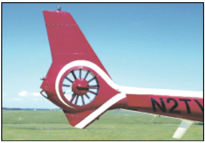 Figure 1-4. Compared to an unprotected tail rotor, the fenestron antitorque system provides an improved margin of safety during ground operations.