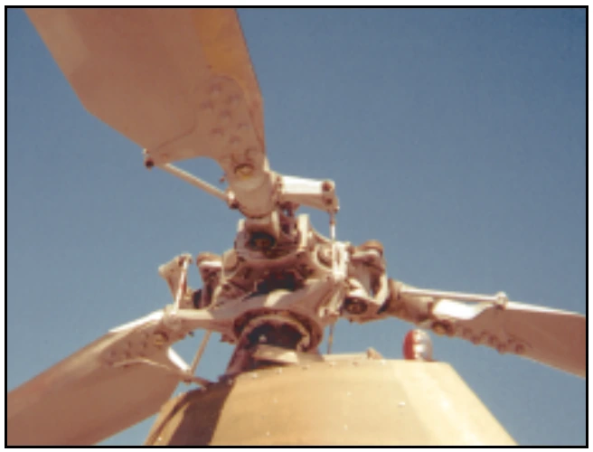 Figure 18-2. The fully articulated rotor system enables the pilot to effect changes in pitch to the rotor blades, which is necessary for jump takeoff capability.