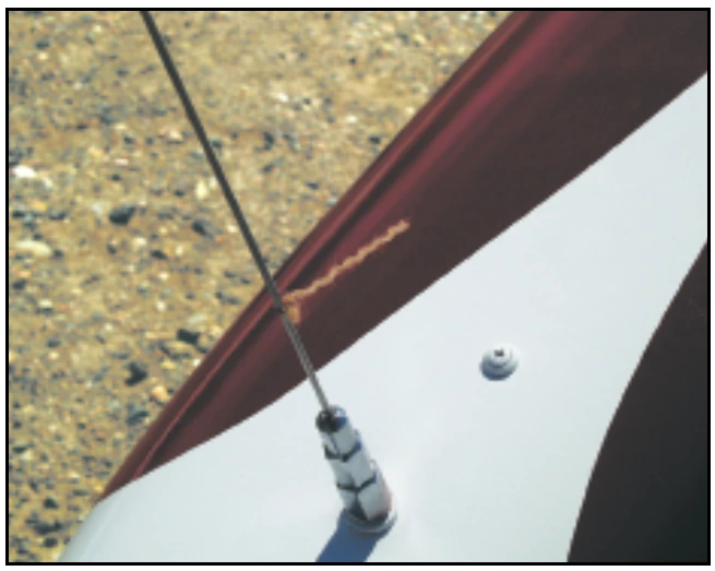 Figure 18-7. A string simply tied near the nose of the gyroplane that can be viewed from the cockpit is often used to indicate rotation about the yaw axis. An inclinometer may also be used.
