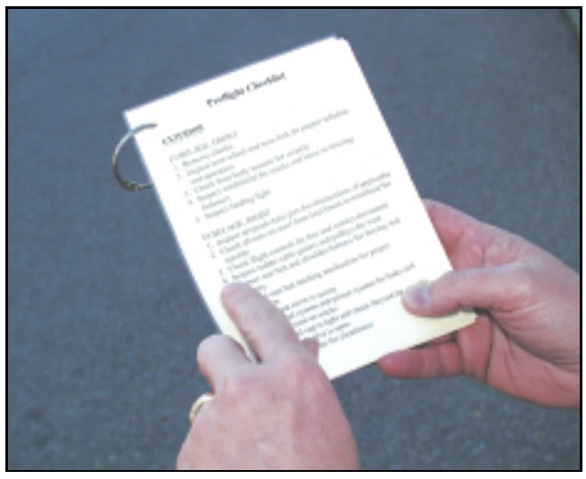Figure 20-1. A checklist is extremely useful in conducting a thorough preflight inspection.