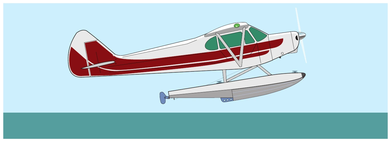 Figure 6-2. The touchdown attitude for most seaplanes is almost the same as for taxiing on the step.