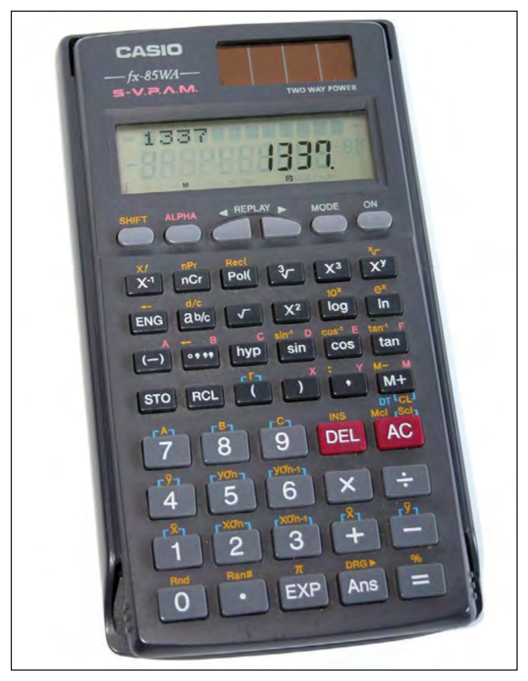 Figure 10-1. A typical electronic calculator is useful for solving most types of weight and balance problems.