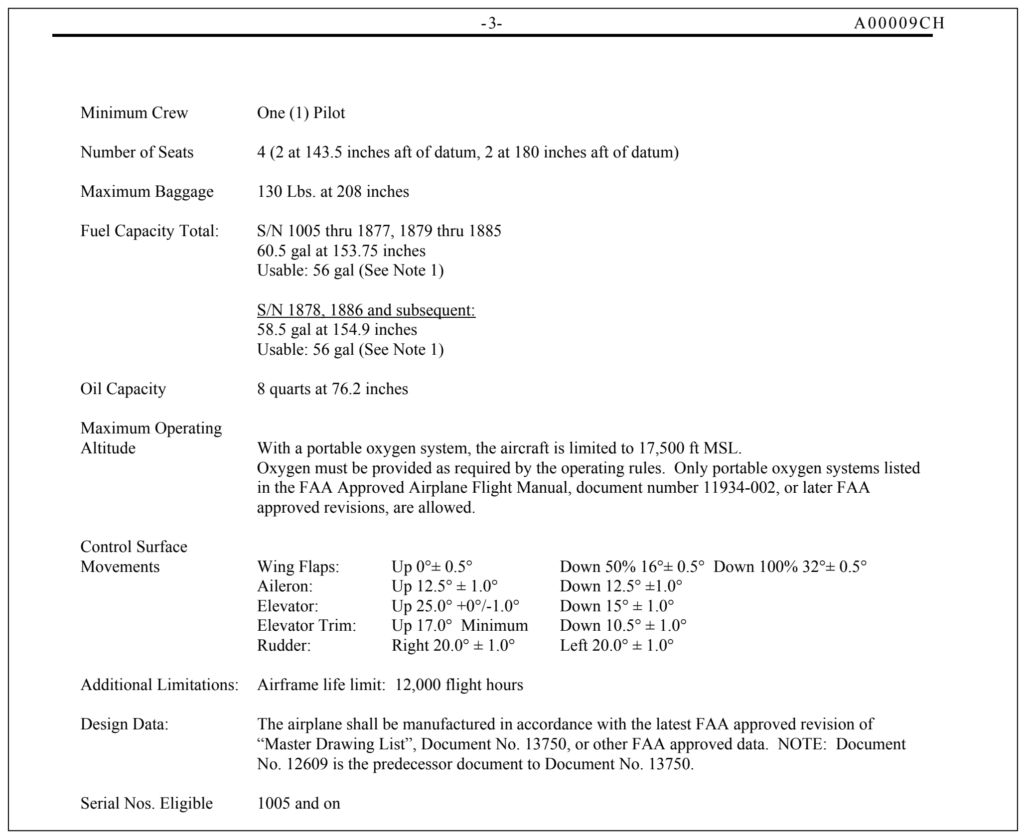 Figure 2-15. Sample excerpt from TCDS A00009CH (continued).