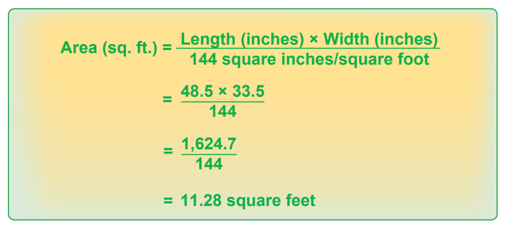 Figure 9-28. Determining pallet area in square feet.