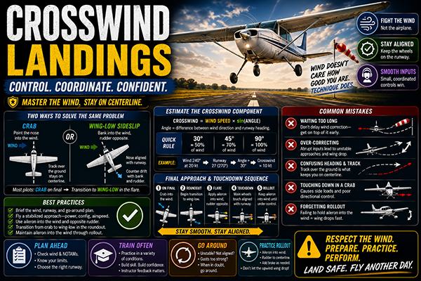 Crosswind Landings Explained for Student Pilots Guide